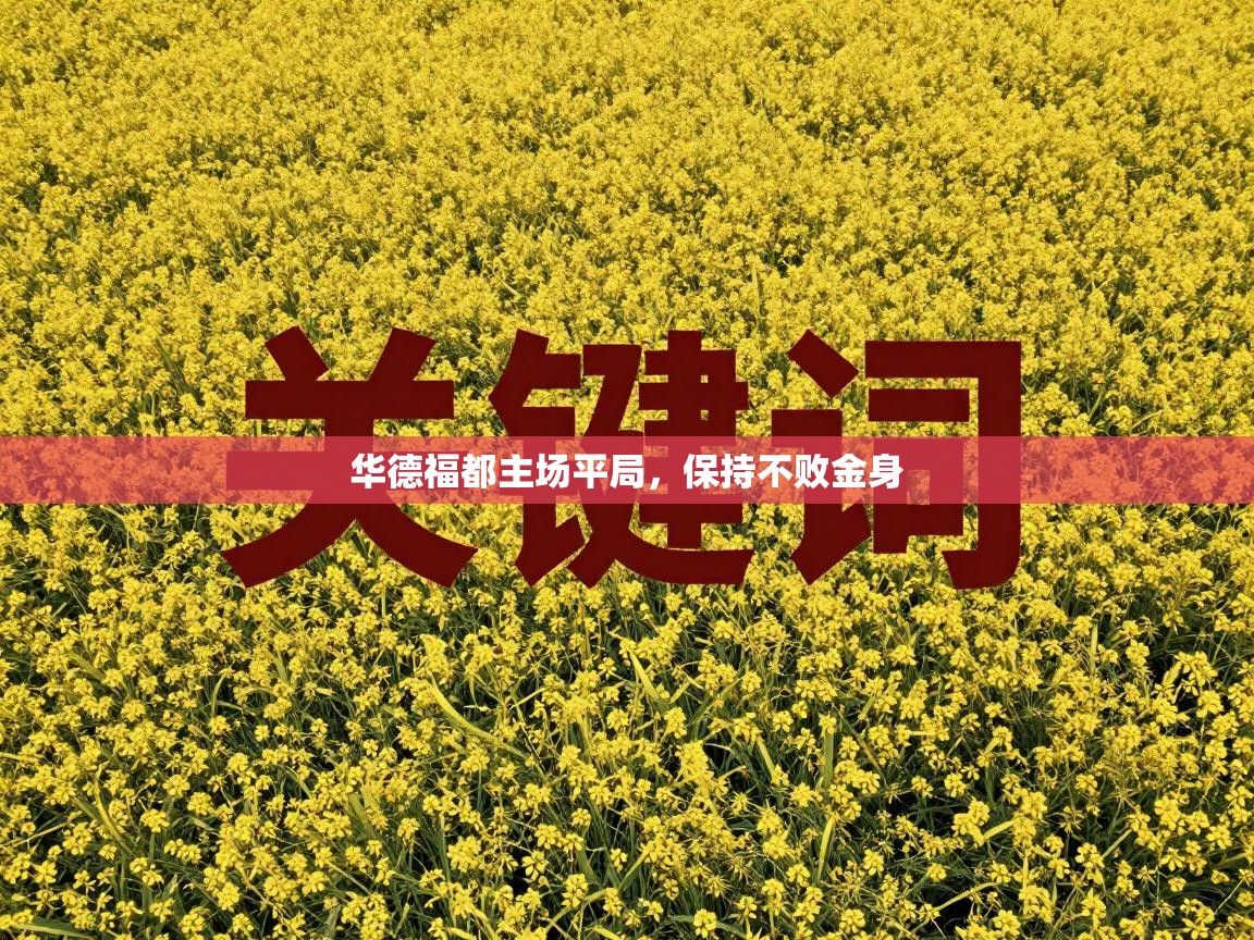 华德福都主场平局,保持不败金身 第1张